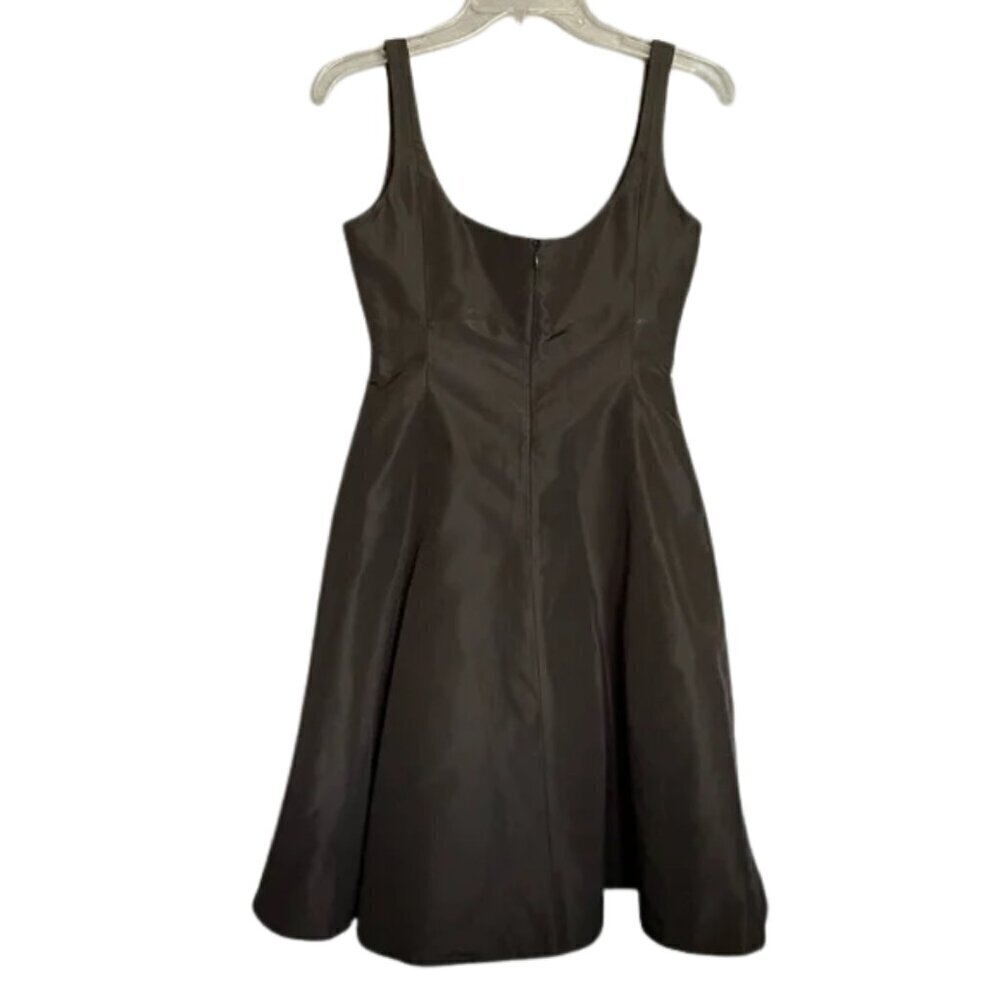 J. Crew Elegant Brown Silk Sleeveless Dress with Slip Size - Picture 2 of 7